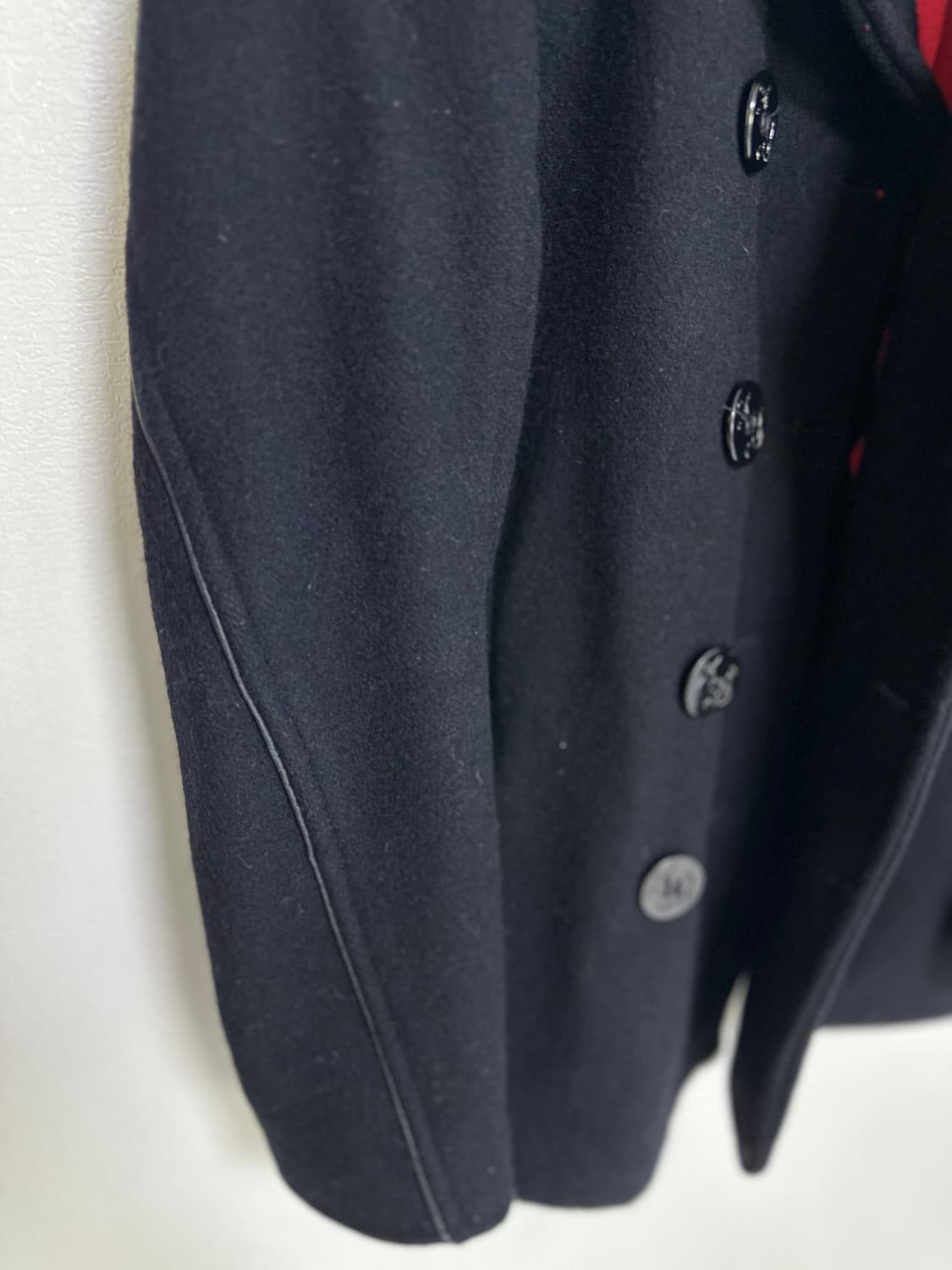 Schott 브랜드의 레더 트림이 특징인 740C 모델 피코트 상품이미지3