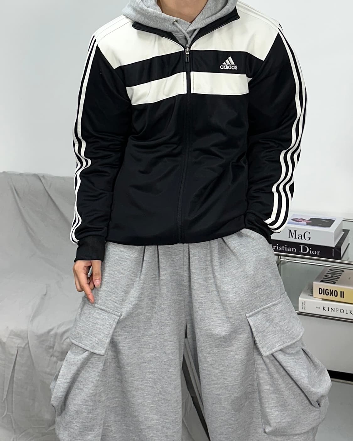 아디다스 블랙 화이트 범고래 트랙탑 져지 105 상품이미지2