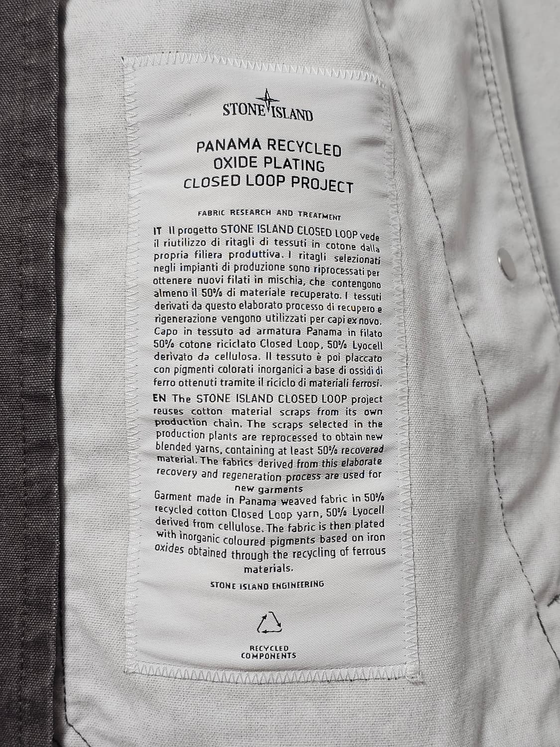스톤아일랜드 파나마 리사이클드 옥사이드 플레이팅 자켓 상품이미지6