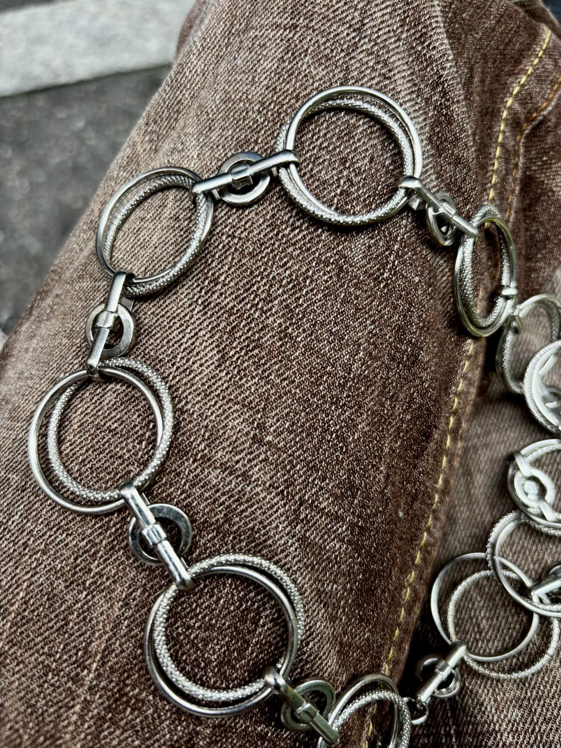 “Vintage” Y2K Mood Cubic Detail Chain Be 상품이미지4
