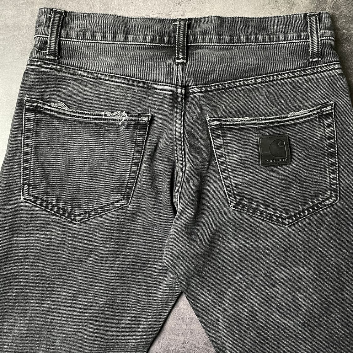 CARHARTT 칼하트 WIP 슬림 테이퍼드 흑청 데님 팬츠 A00828 상품이미지6