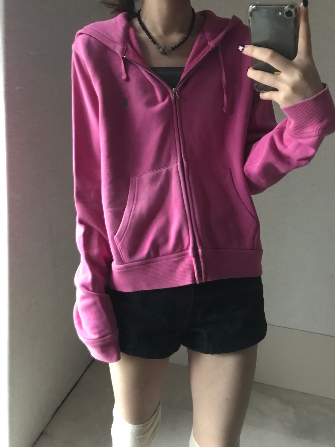폴로 핑크 후드집업 상품이미지4