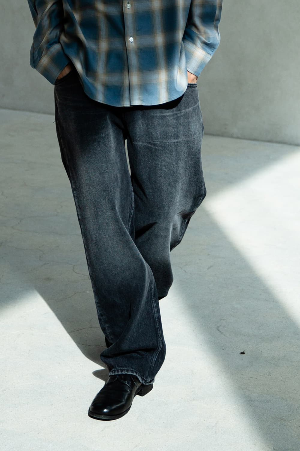 구매) 퍼스트플로어 페이디드 블랙 워시드 진 46 롱버전 상품이미지1