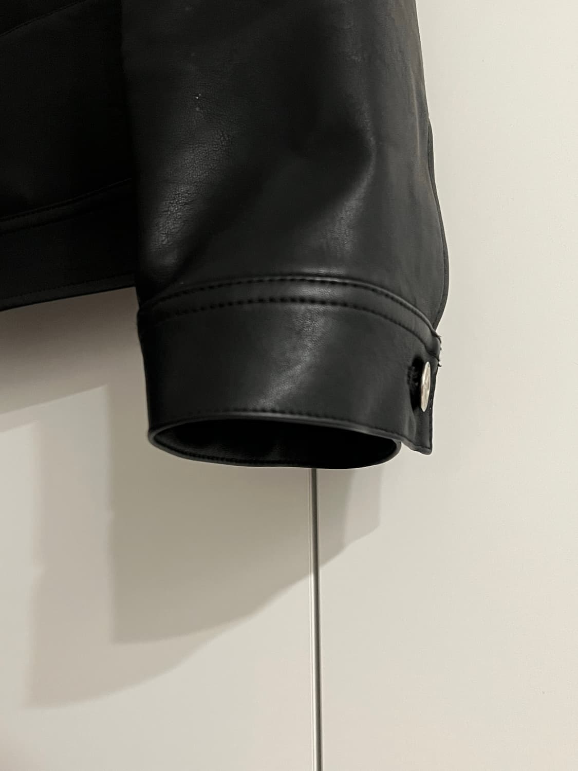 세터 SATUR 심볼 브로치 폭스 레더자켓 L 상품이미지5