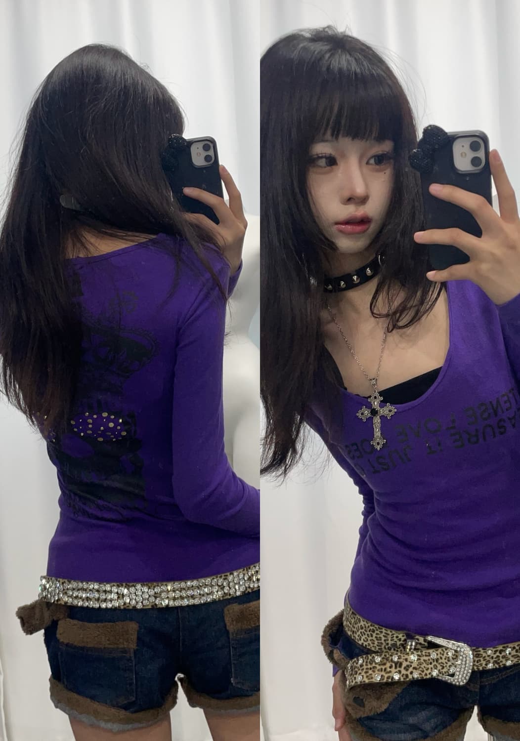 🎸바이올렛 스컬 프린팅 롱슬리브🎸 상품이미지1