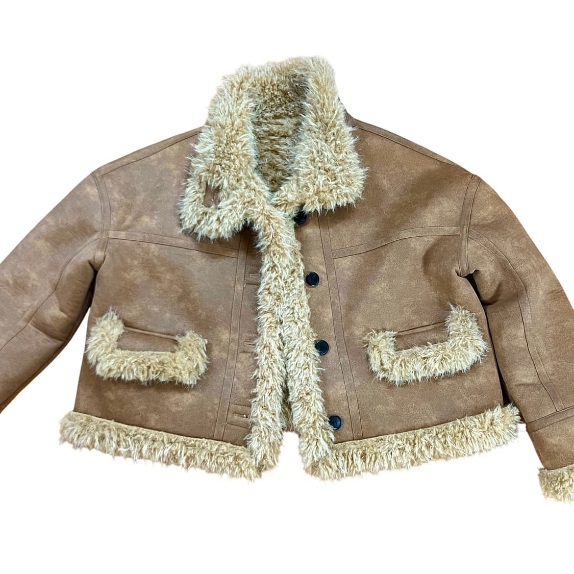 Twee 트워 오블린 스웨이드 무스탕 자켓 브라운 상품이미지6