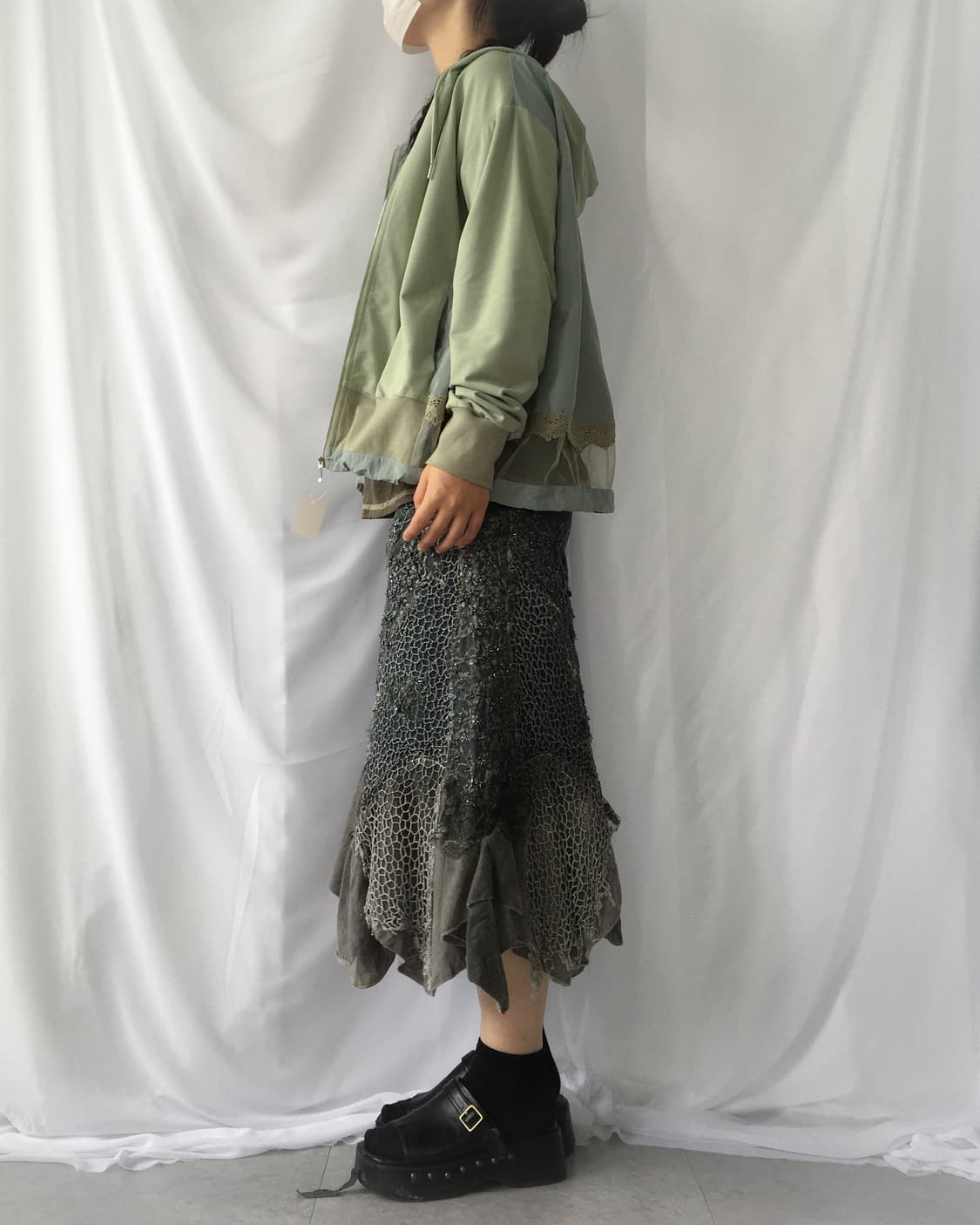 Lace trimming hood zip up 상품이미지7
