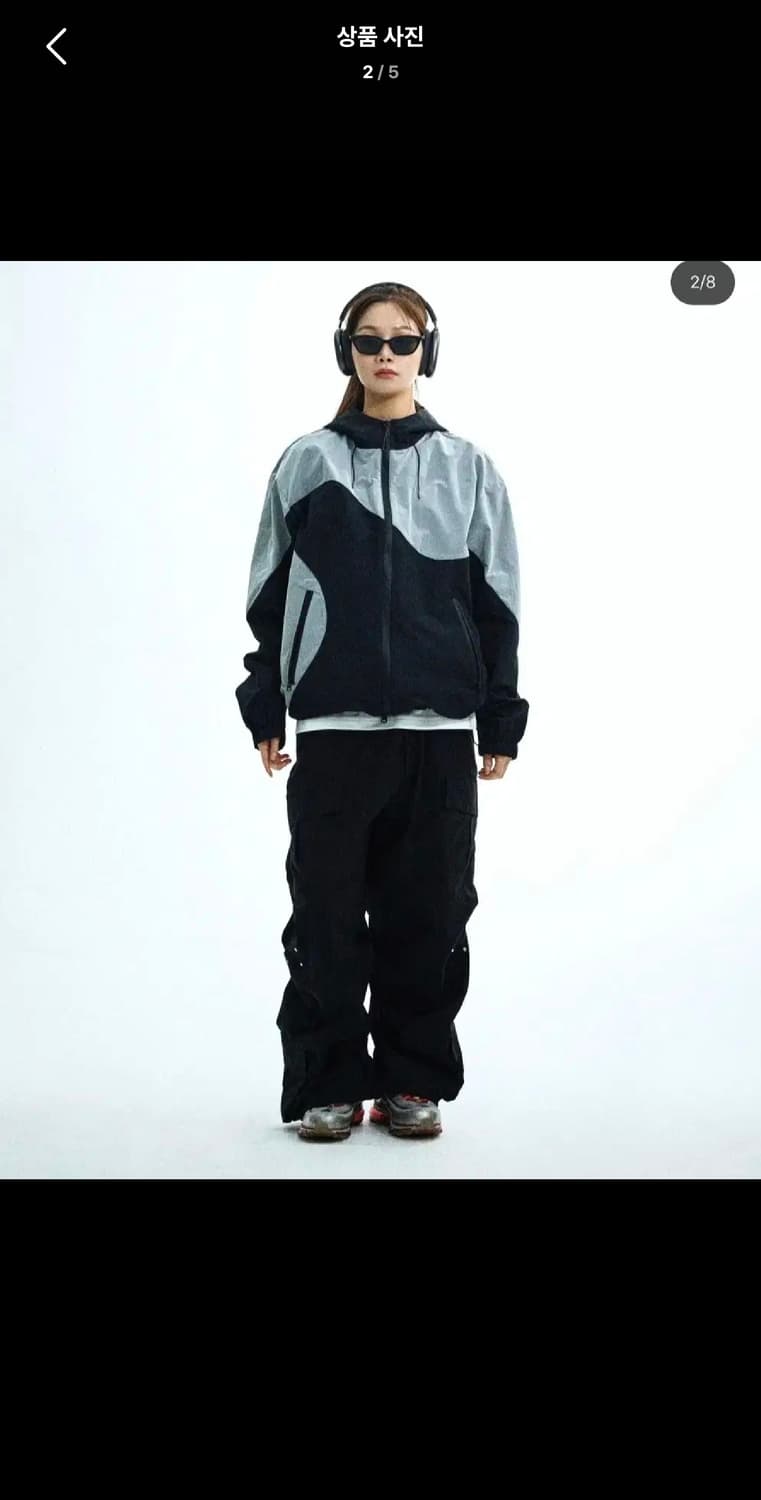 Free / 그레이 ) 노쿨러스 웨이브 바람막이 오버핏 자켓 상품이미지2