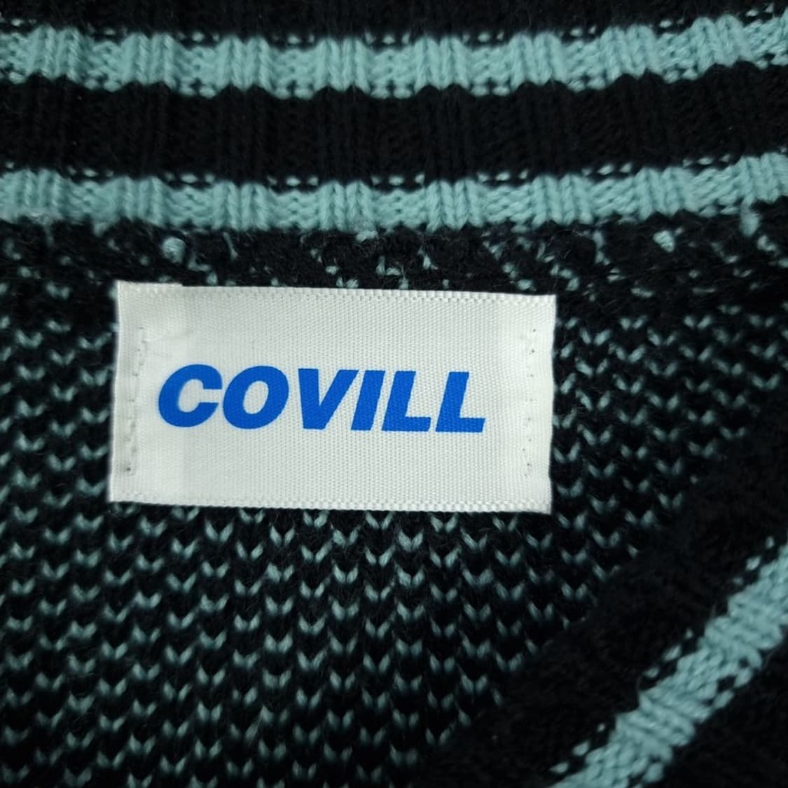 [빈티지] 럭비 그래픽 오버핏 니트 블랙 M18503 상품이미지6