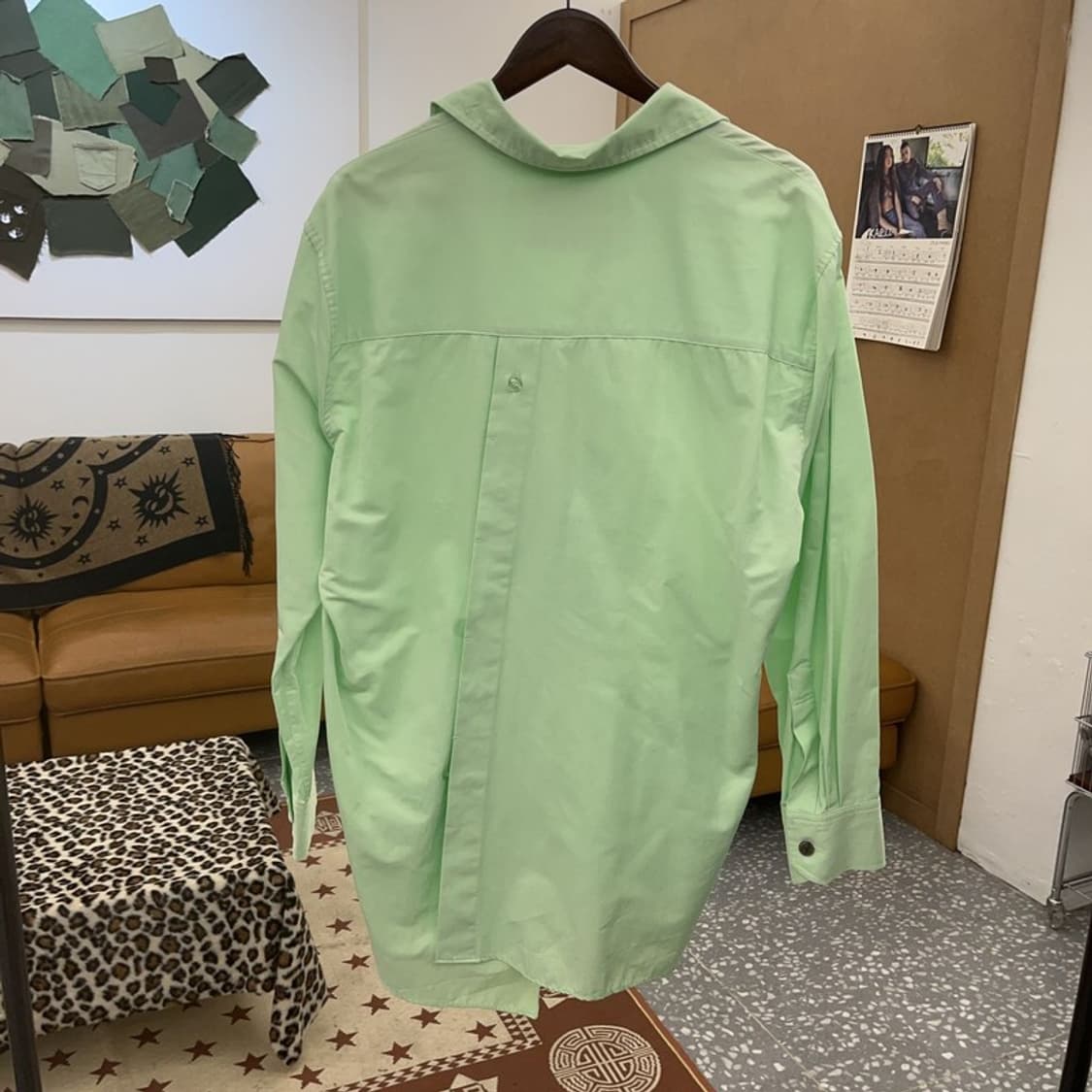 앤더슨벨 레트로 언발란스 피스타치오 그린 포켓 셔츠 L C09669 상품이미지4