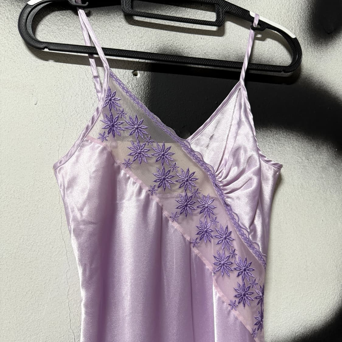 VTG 빈티지 연보라 레이스 롱 슬립 상품이미지3