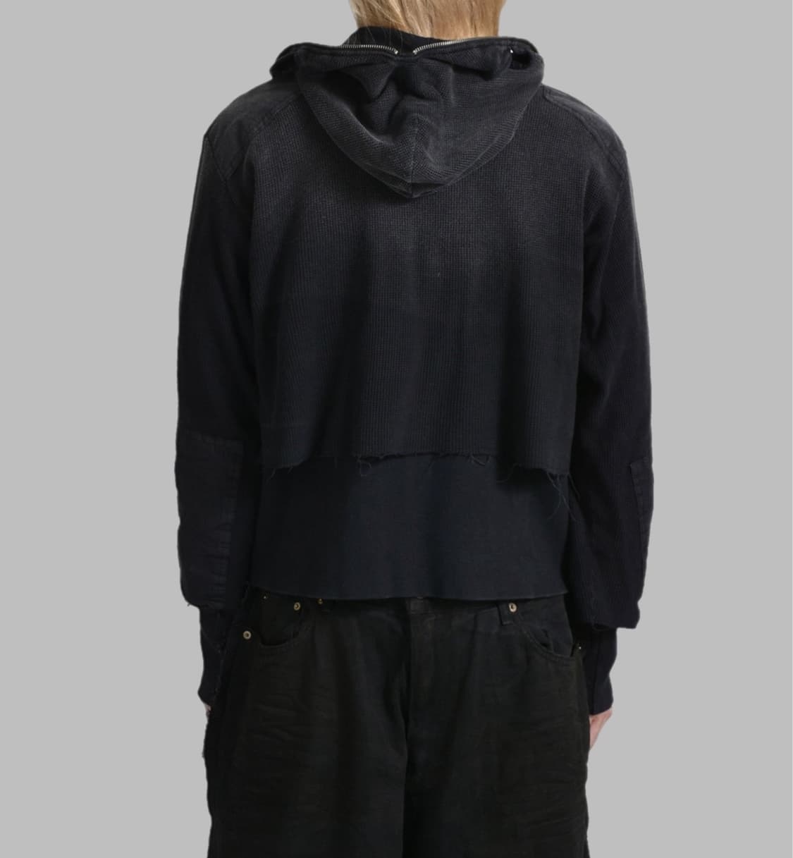 프로젝트 G/R 김프 와플 써멀 후드집업 블랙 상품이미지3