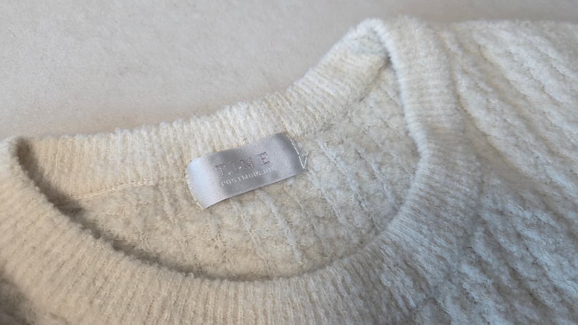 타임 옴므 사선 컬러 블럭 크루넥 니트 상품이미지5