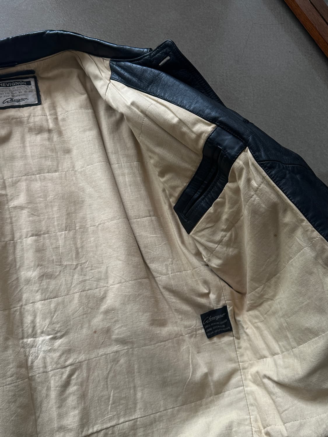 쉐비뇽 소가죽 레더 카코트 상품이미지4