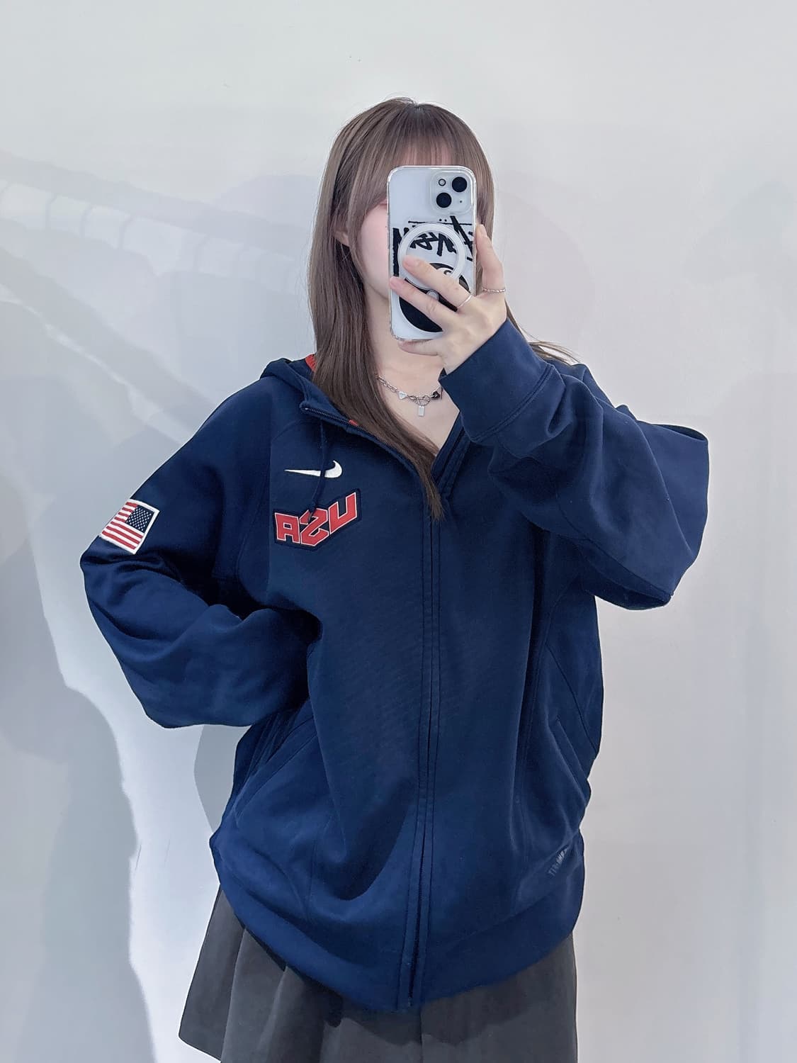 나이키 네이비 USA 스우시 후드집업 상품이미지3