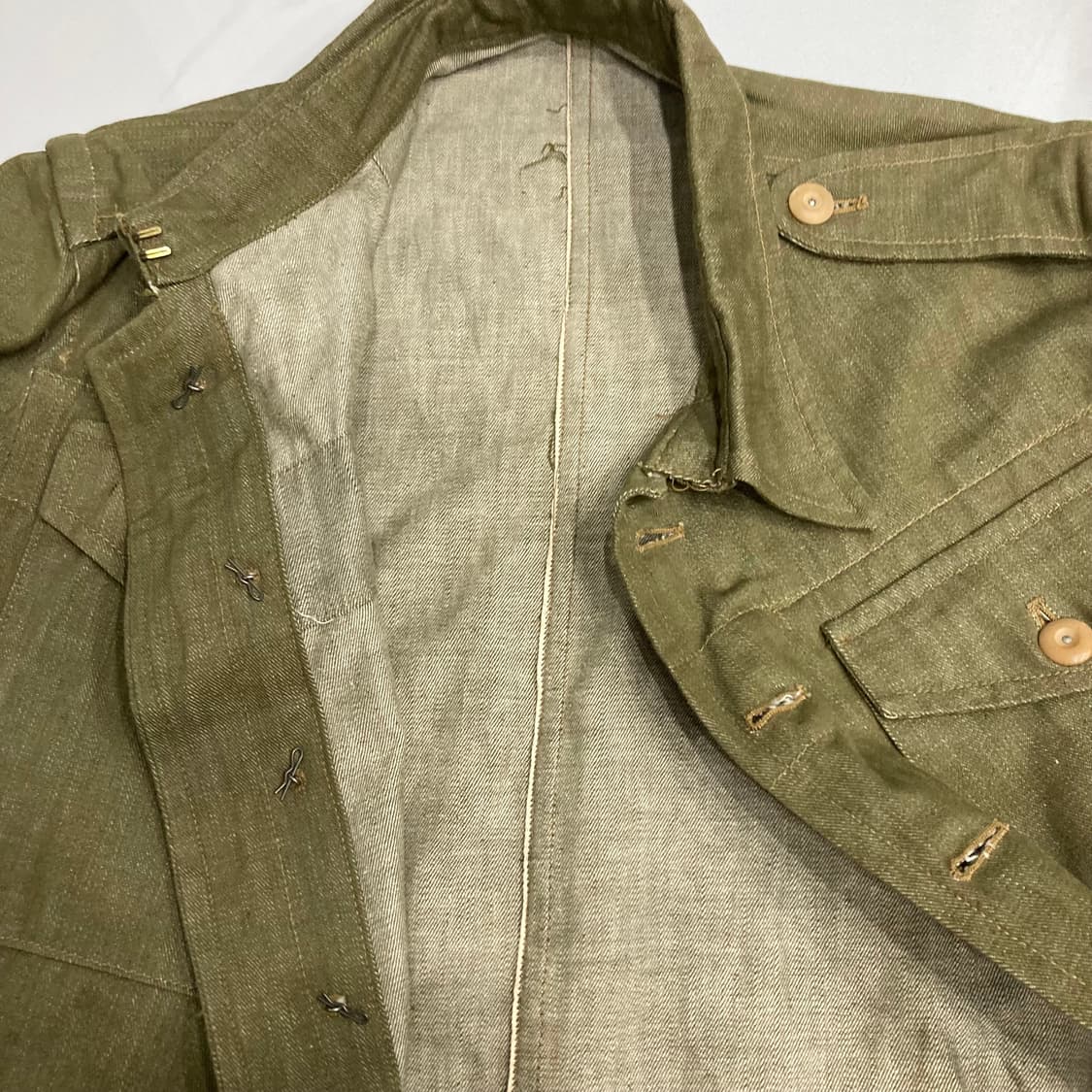 45s 영국군 green denim배틀드레스 자켓 상품이미지3