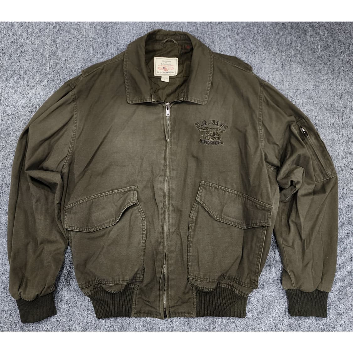 OLD CROW 올드크로우 US NAVY 빈티지 봄버 자켓 L 상품이미지1