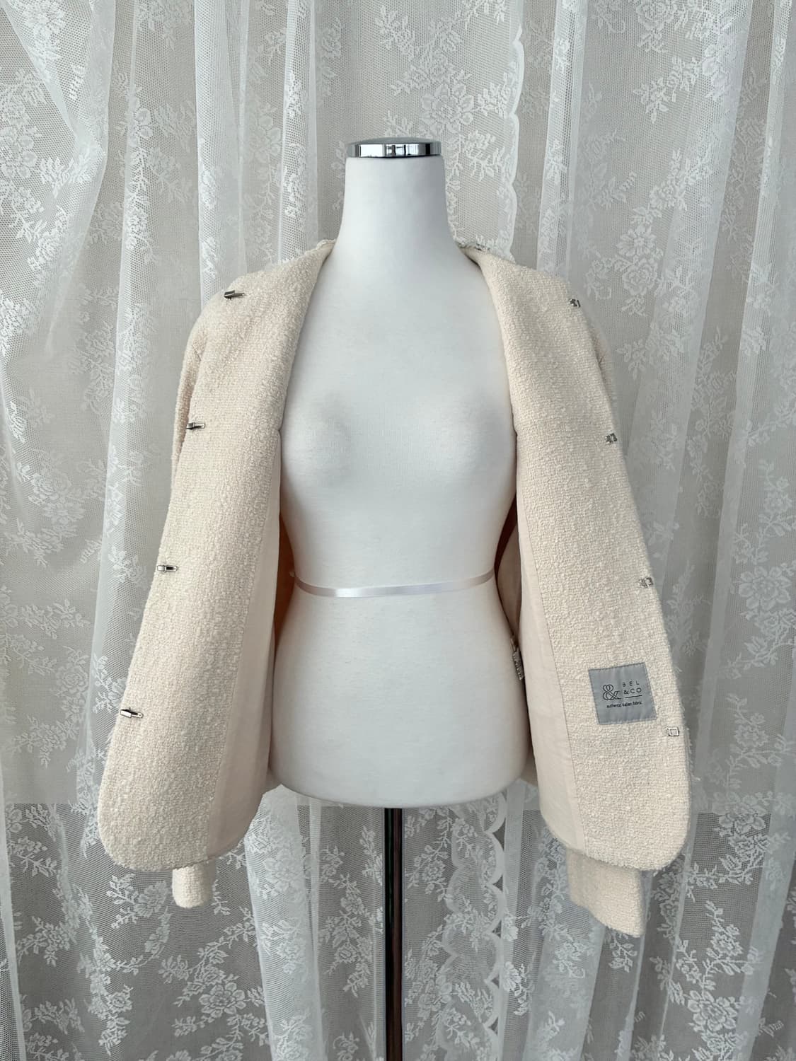 82-94-160) 한섬 SJSJ 트위드 자켓 아이보리 상품이미지5