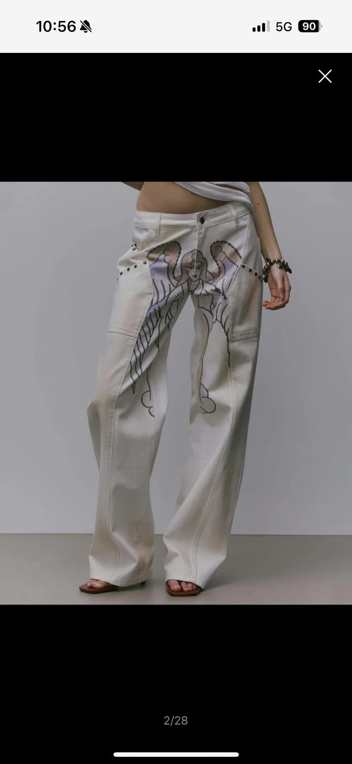 (구해요) 스컬프터 에드하디 엔젤 데님 아이보리 상품이미지1