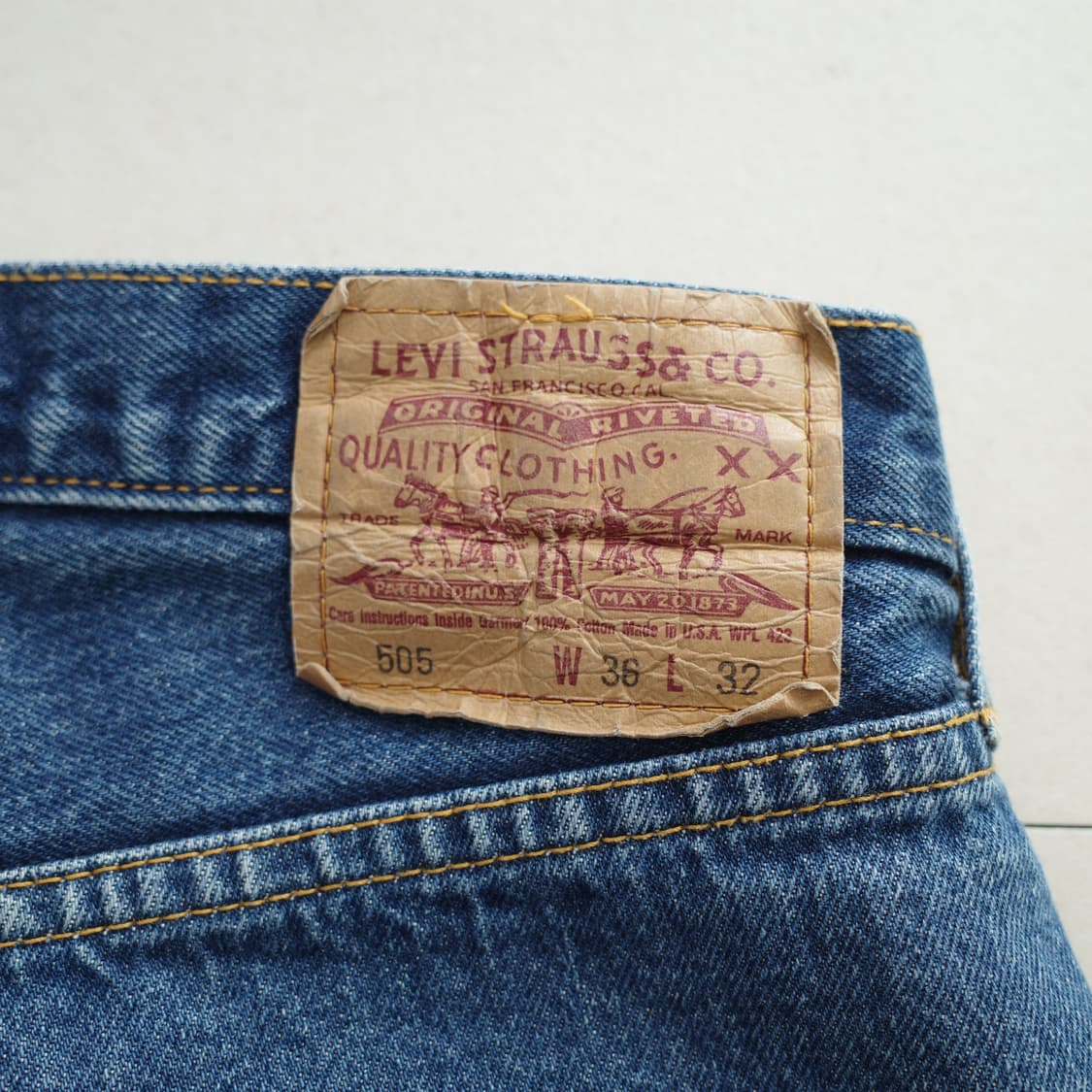 90s 리바이스 505 USA생산 중청 데님 36사이즈  상품이미지9