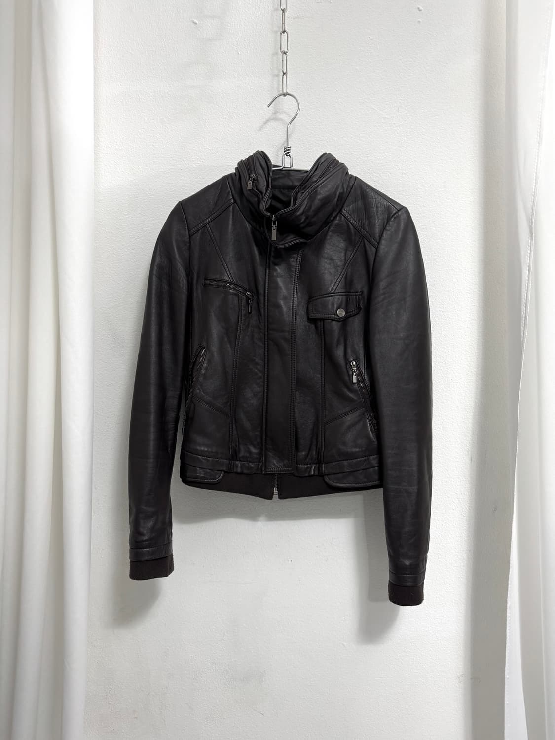 Lambskin brown leather jacket 상품이미지1