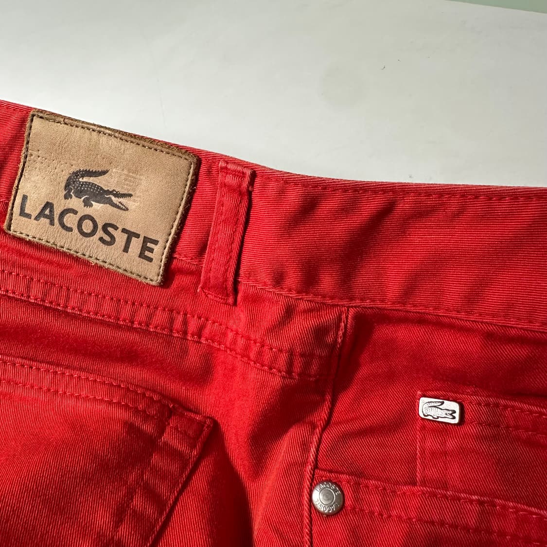 우먼M-L 라코스테 딥코랄 세미부츠컷 코튼 치노팬츠 상품이미지2