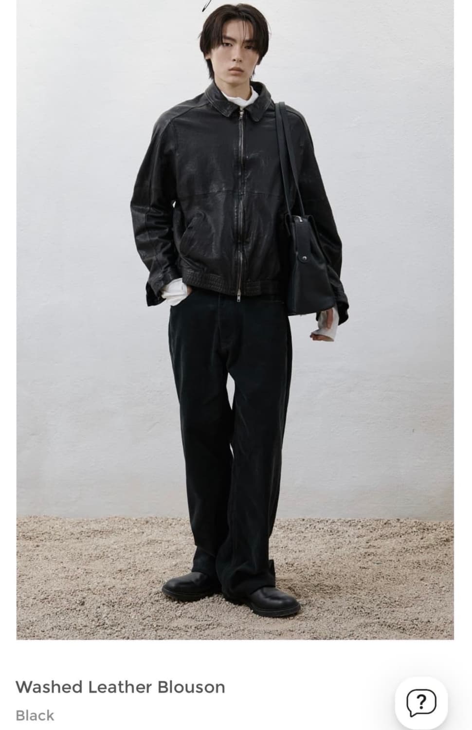 [XS] 유스 워시드 레더 블루종 새제품판매 상품이미지1