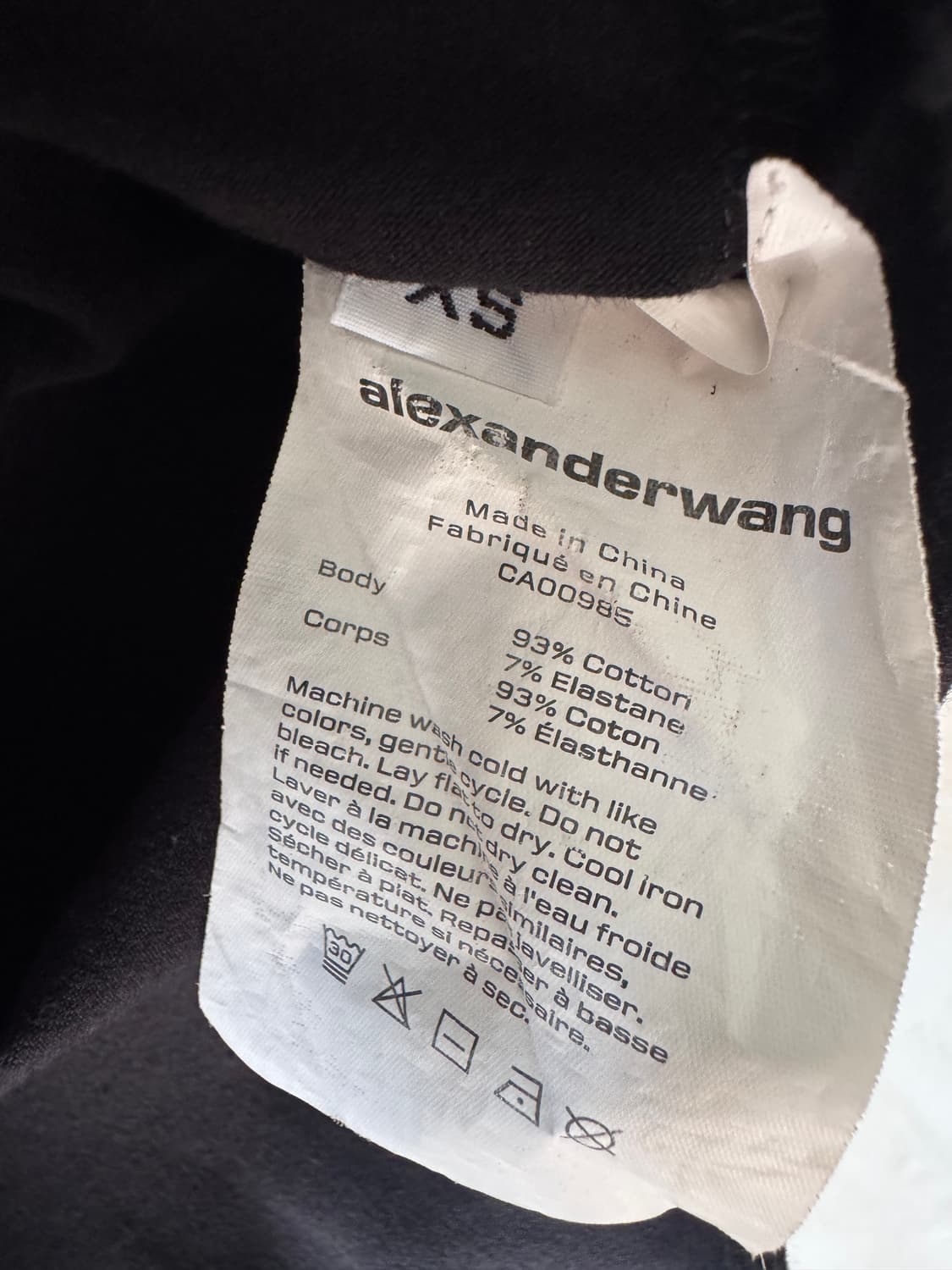 새상품 컨디션 Alexander Wang 블랙 바디수트 XS(44,55가 상품이미지9