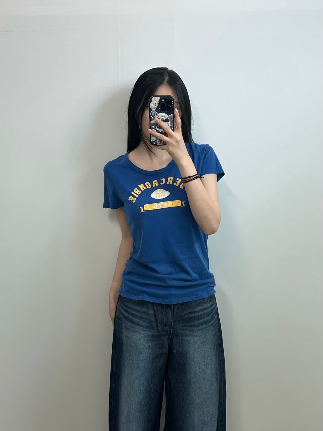 아베크롬비 y2k 와투케 네이비 반팔 티셔츠 상품이미지1