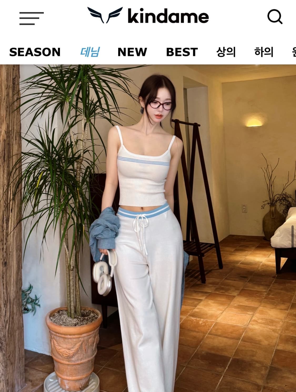 카인다미 쿨니트 나시 아이보리 상품이미지2