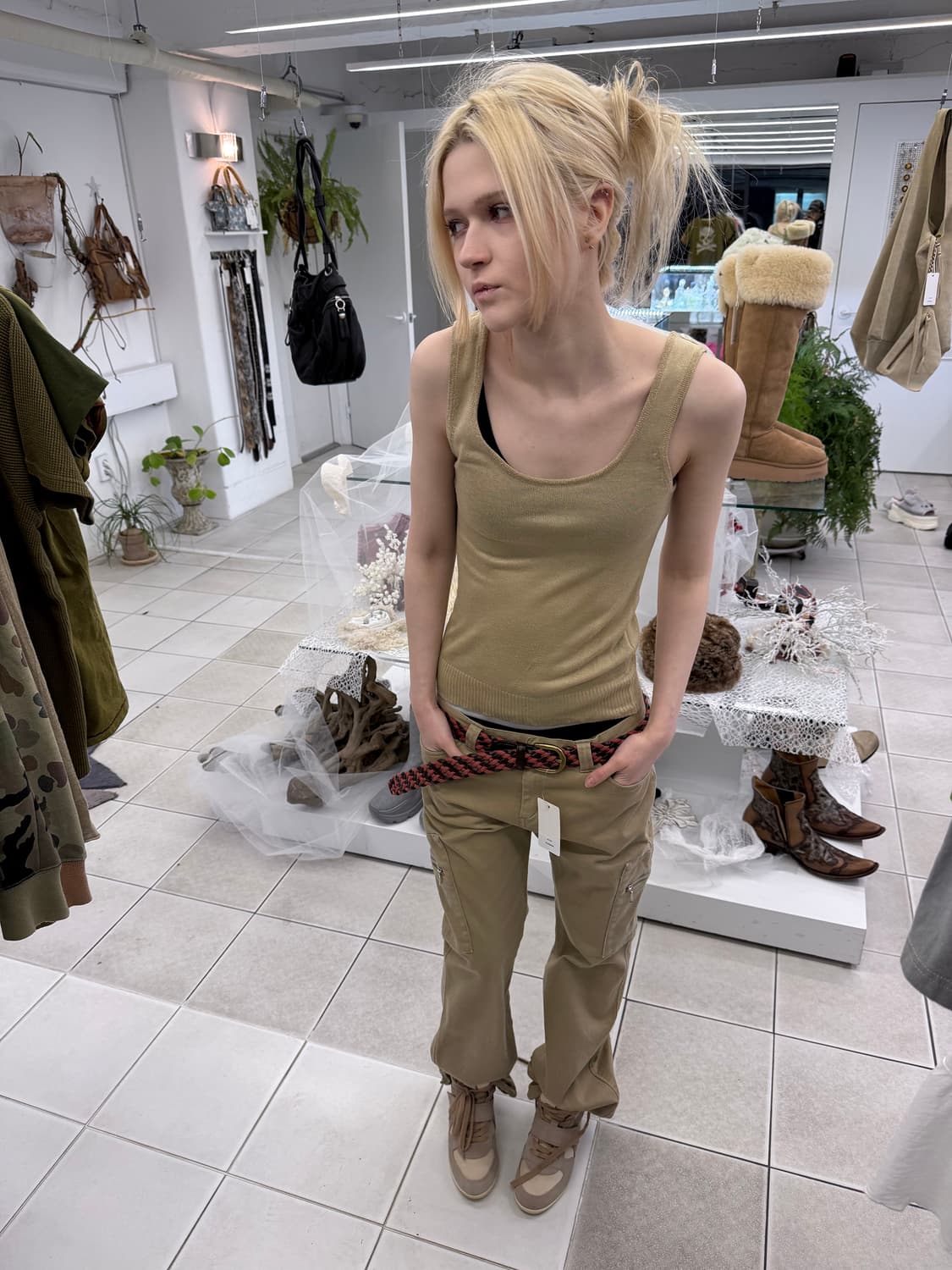 gold stitch knit vest 상품이미지4