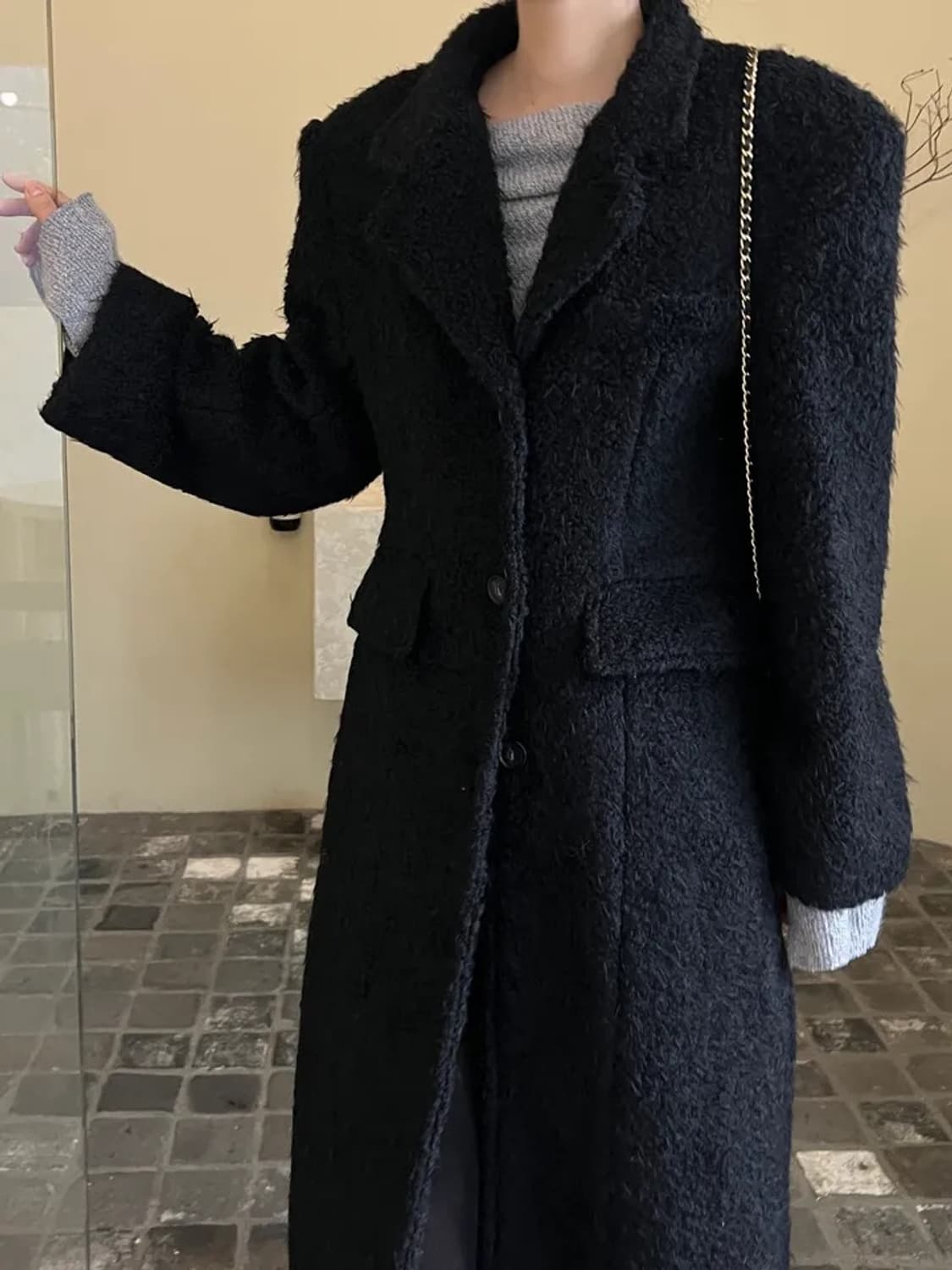 싱글 클래식 울 60 코트 상품이미지3