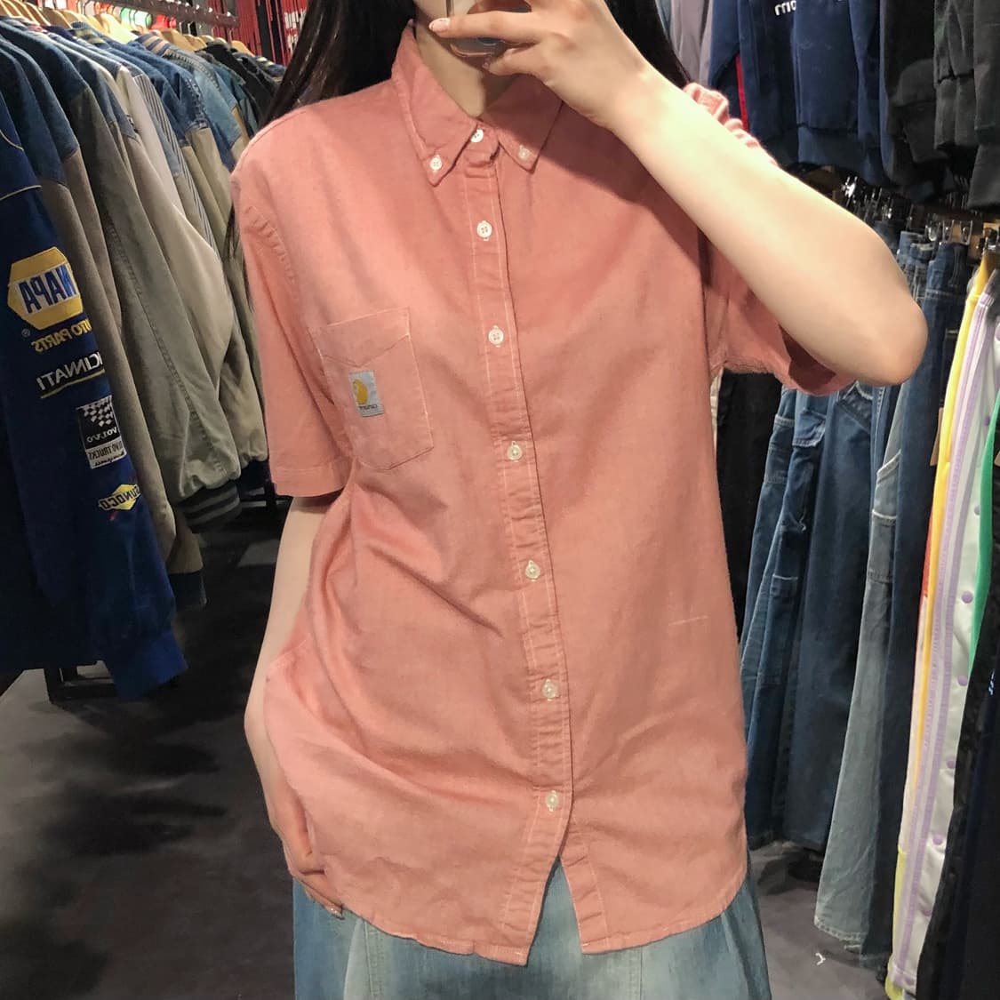 [IM] Carhartt 칼하트 반팔 셔츠 핑크 상품이미지2