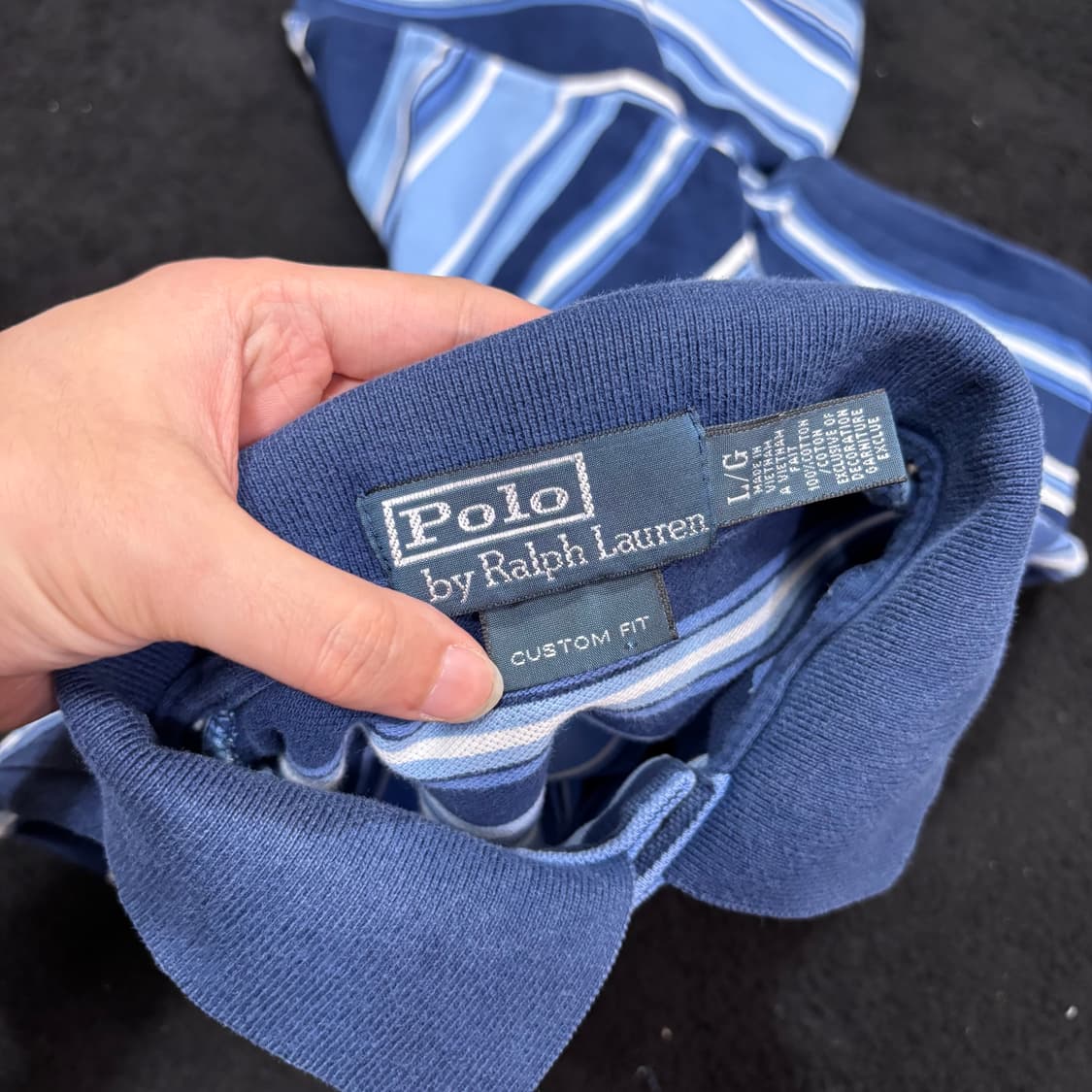 L 폴로 랄프로렌 네이비 스트라이프 PK 반팔 카라티 상품이미지4
