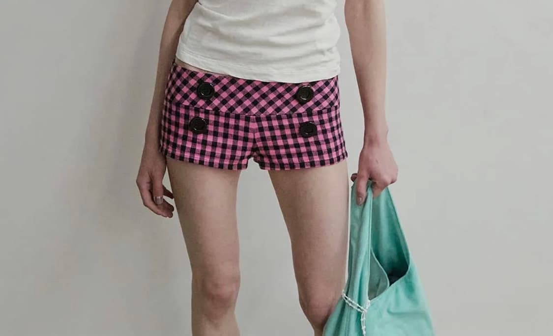 교환)스컬프터New Emo Gingham Micro Shorts Pink 상품이미지1