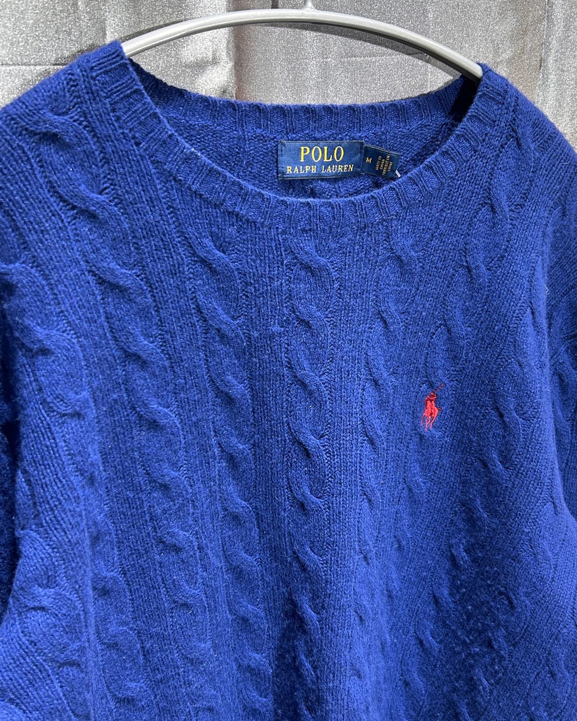 M 폴로랄프로렌 레드포니 케이블 블루 니트 상품이미지4
