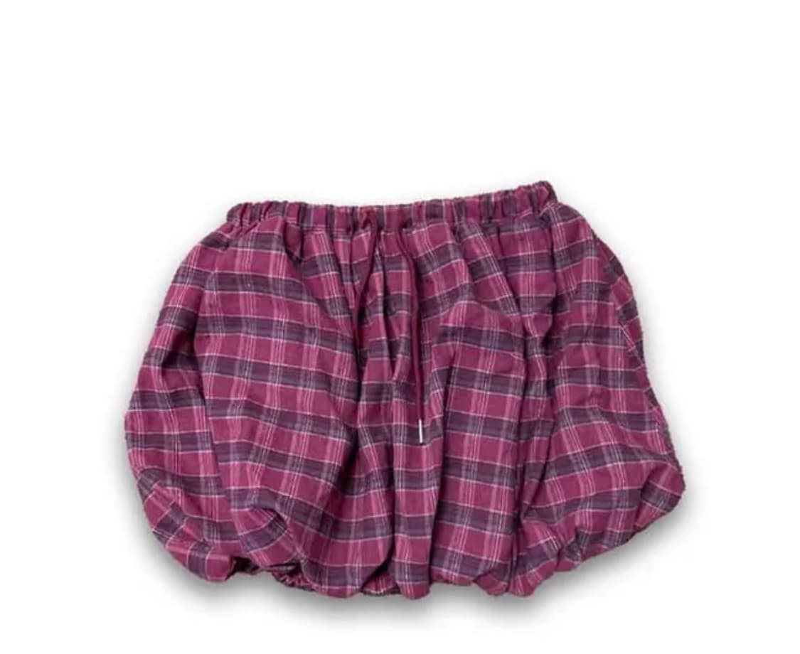 체크 벌룬 미니 스커트 상품이미지3