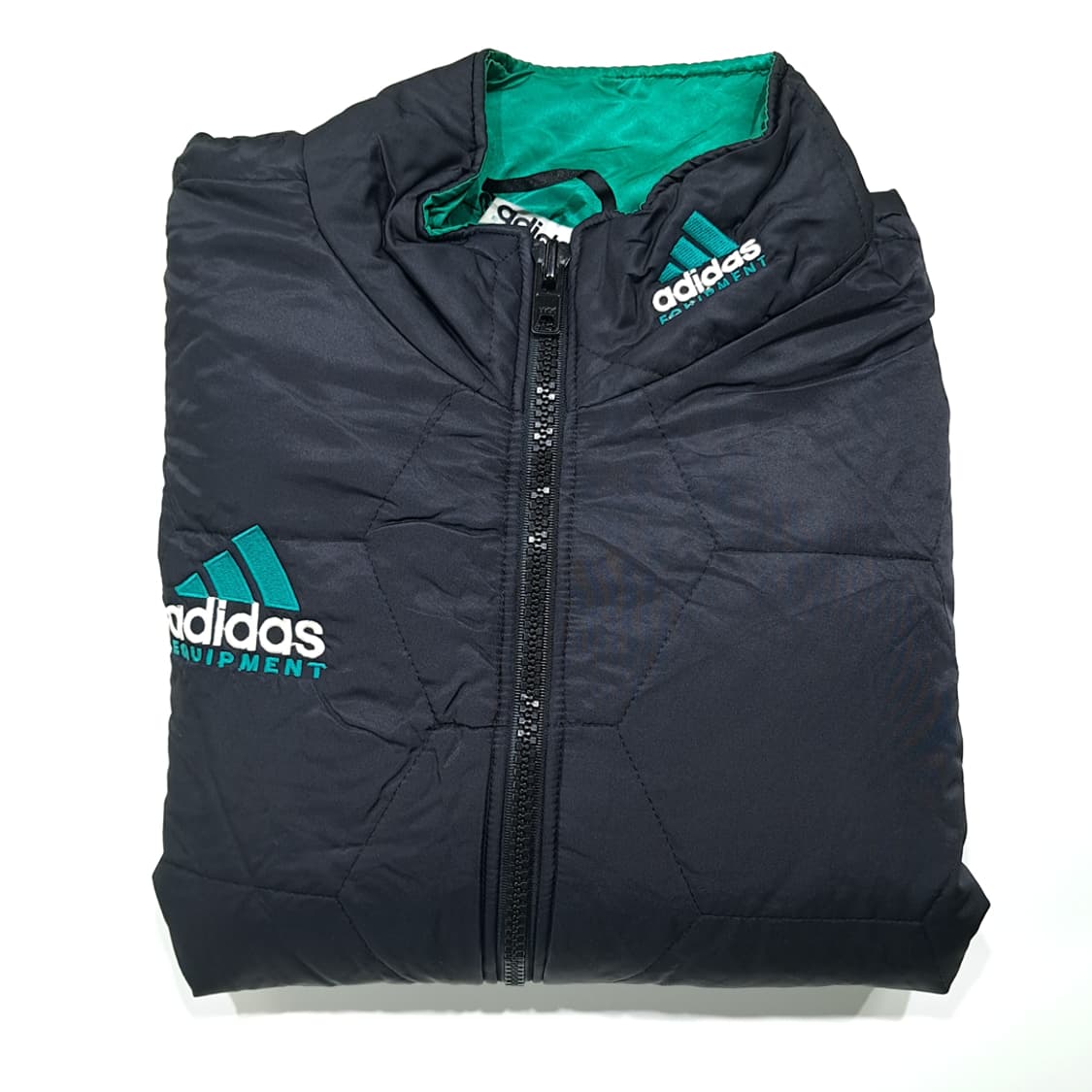 CL398 L 아디다스 90s 나일론 헥사곤퀼팅 블랙 자켓 아우터 상품이미지9