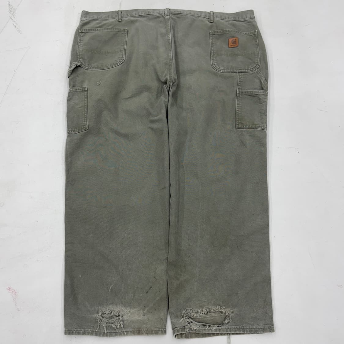 칼하트 OG 모스그린 빅사이즈 가죽패치 카펜터 덕캔버스 워크팬츠 상품이미지3