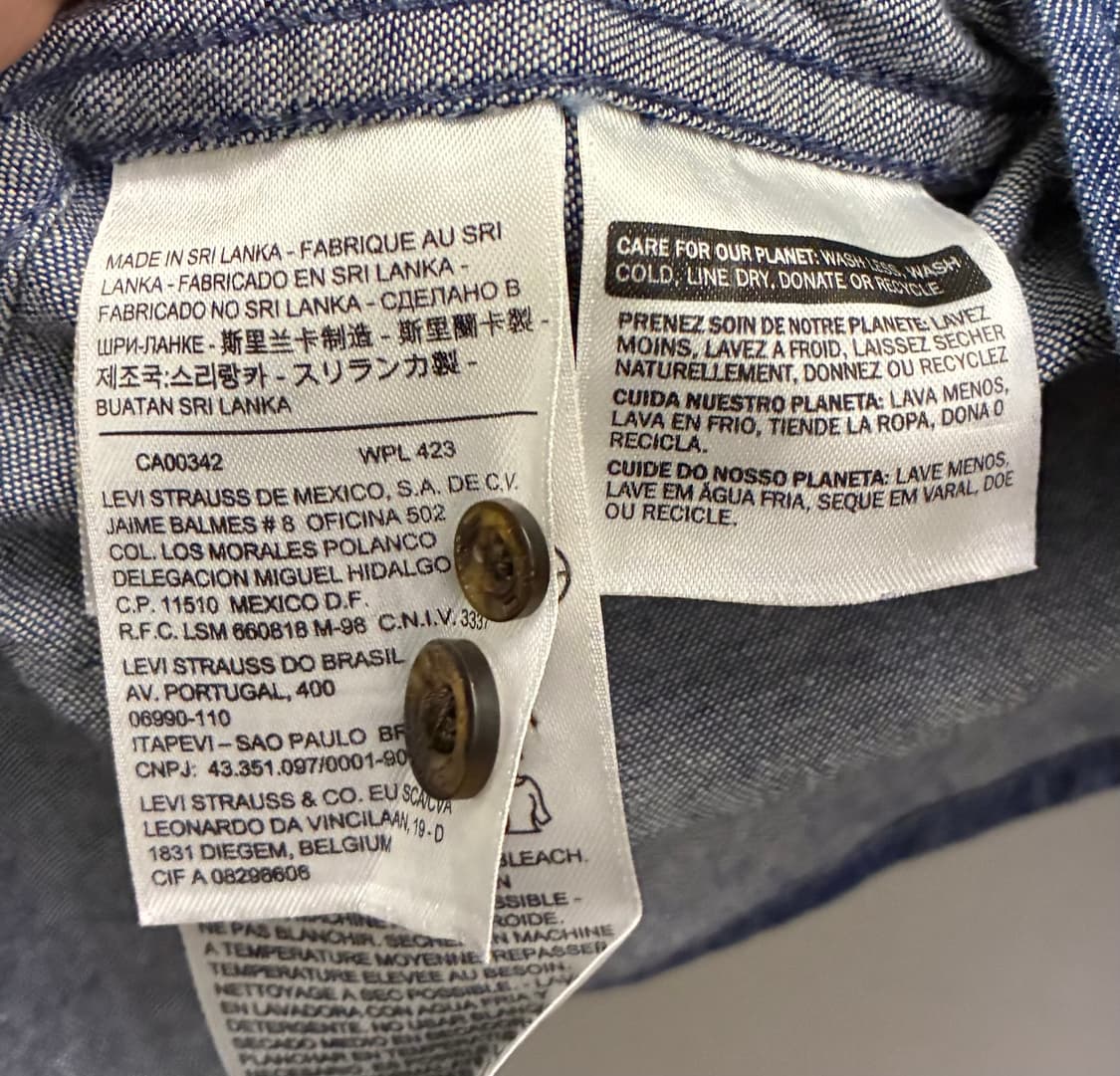 (L)리바이스 화이트탭 코튼 샴브레이 버튼다운 셔츠 데님셔츠  상품이미지9