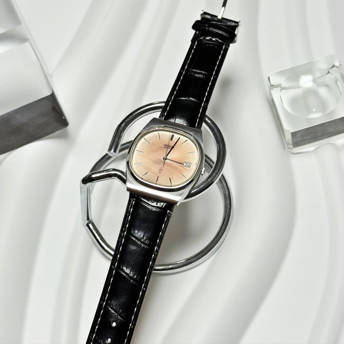 80's90's 세이코 빈티지 쿼츠 드레스 데이트 시계 상품이미지3