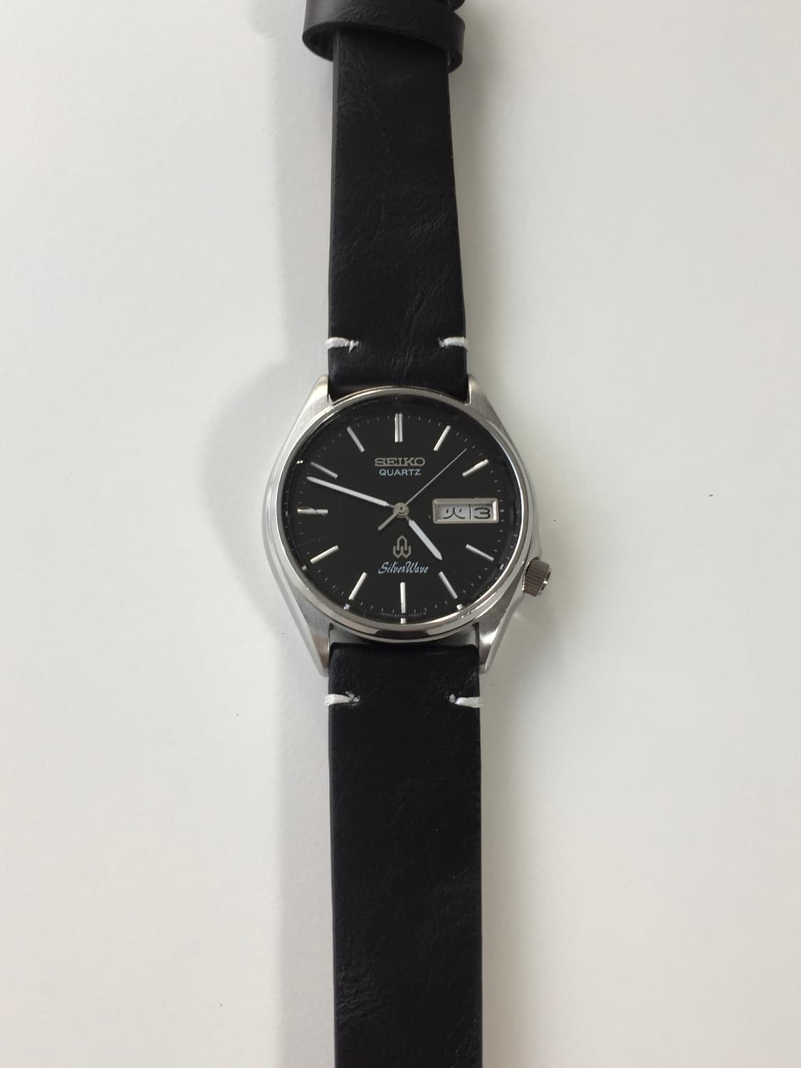 80s seiko silver wave black dial quartz 상품이미지7