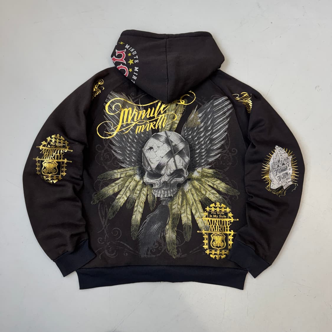 MINUTE MIRTH 스컬 해골 락 펑크 후드집업 상품이미지3