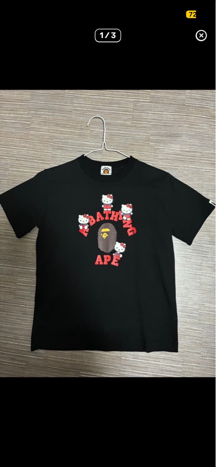 이번주만)베이프 헬로키티 콜리지 티셔츠반팔 산리오 콜라보 bape 140 상품이미지1