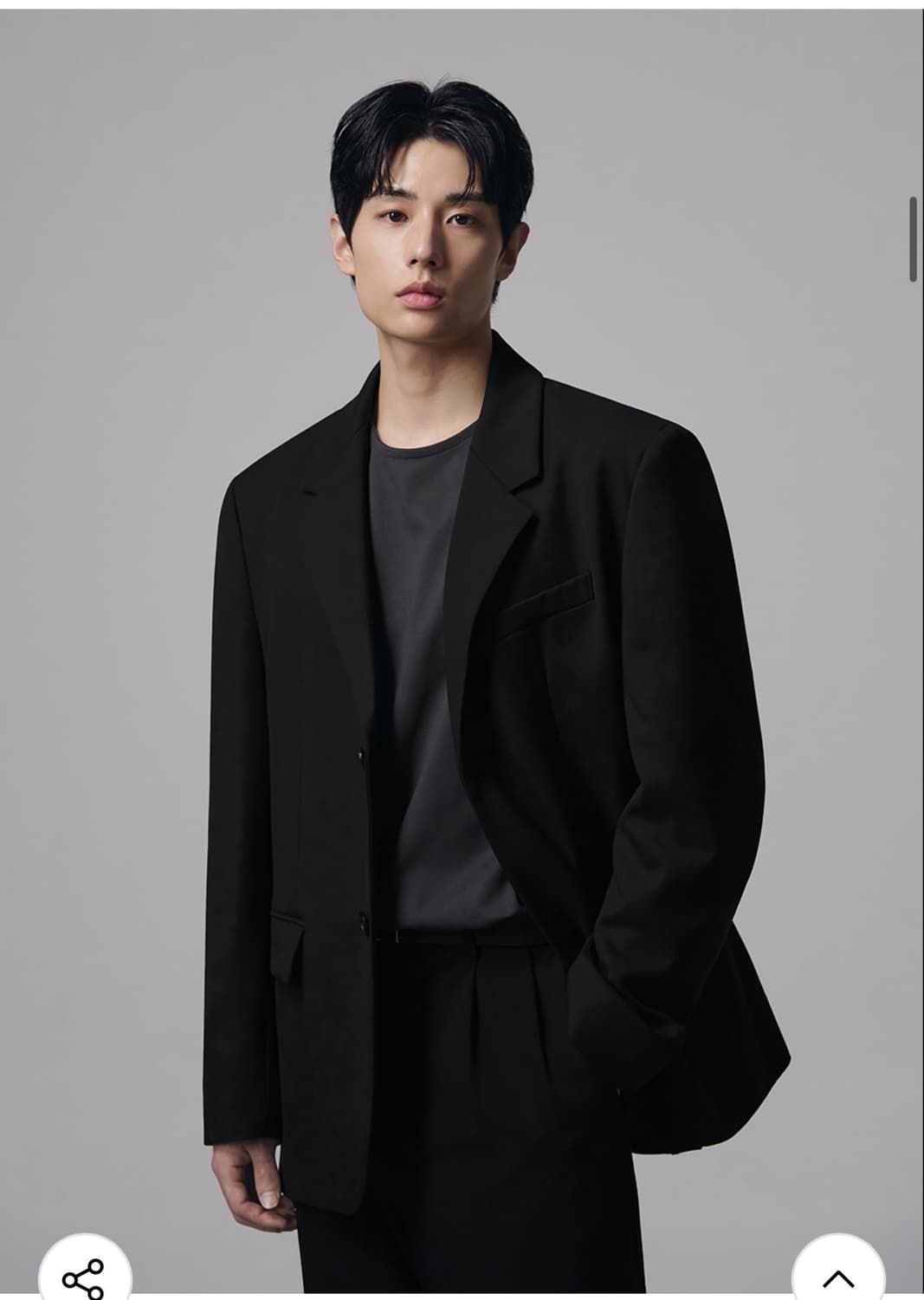 (새상품)(XL) 드로우핏 오버사이즈 도브 울 블레이저 [BLACK] 상품이미지7