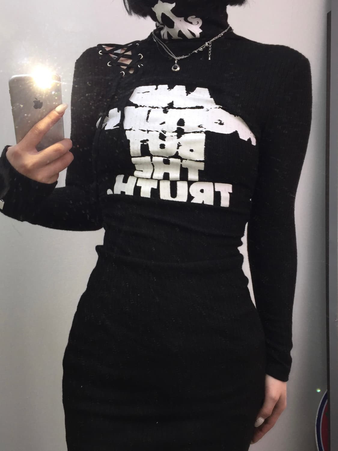 24ans 하이넥 플로럴 니트 드레스 상품이미지1