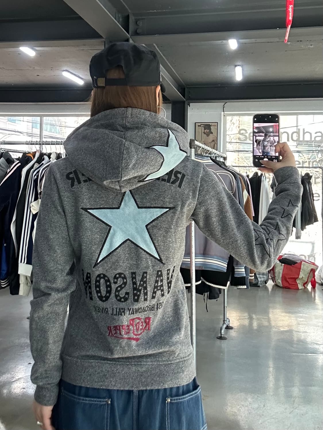 벤슨 x RED PEPPER 스타 자수 후드집업 상품이미지1