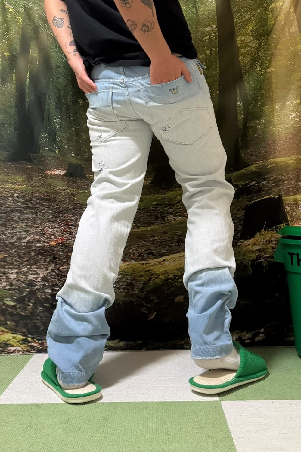 아르마니 진스 블리치드 펀칭 데님 팬츠 상품이미지2