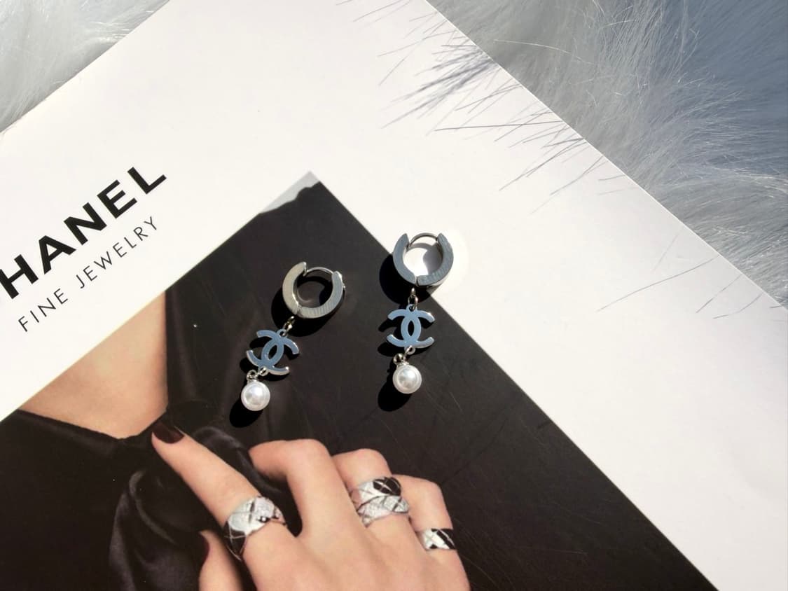 샤넬 링 실버 드롭 진주 이어링 상품이미지3