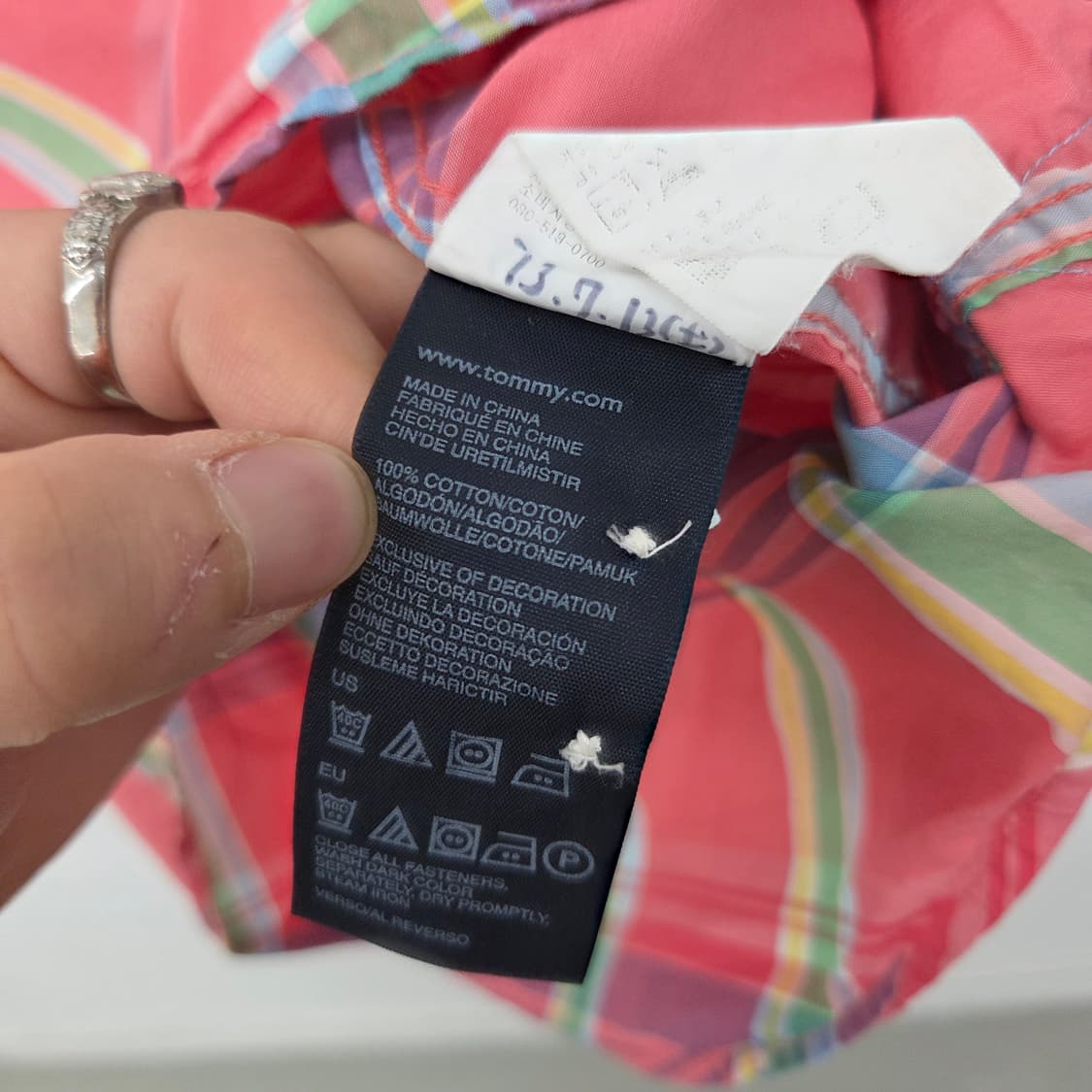 타미힐피거 체크 반팔 셔츠 여m 상품이미지5